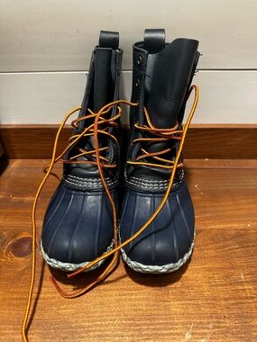Bean Boots By LL Bean Duck Boots Womens 6M Lace Up Ankle Top Casual Comfort Blue